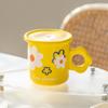 Taza de cerámica con flores, bonita taza con tapa, taza de agua para parejas, taza de mujer, diseño con sentido del hogar, taza de café estilo