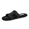 Pantuflas de Lunares Franceses Esponjosas para Mujer, Para Usar al Aire Libre, Nuevas Chanclas Planas Estilo Hada Otoño/Invierno 2026, Pantuflas de Algodón para Mujeres Embarazadas