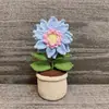Novo Produto Acabado Criativo Feito à Mão Crochê Girassol Fio Degradê Planta em Vaso Flor de Simulação Ornamento de Mesa Presente