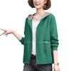 Principios de otoño nuevo chica gordita talla grande moda femenina coreana cárdigan con capucha abrigo casual 2024 suéter de combinación de colores marea