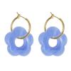Pendientes de resina transfronterizos europeos y americanos, pendientes de flores de cinco pétalos, diseño de nicho retro literario, pendientes de colores de alta gama al por mayor