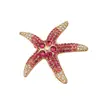 Broche de Estrella de Mar con Pedrería para Mujer Lujo Ligero Transfronterizo Europeo y Americano Nicho Sensación de Alta Gama Ramillete Aleación Retro Accesorios de Ropa Venta al por Mayor