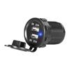 Carregador de Celular USB Super Rápido 66W Qc3.0+Tipo C com Luz de Anel para Uso em Barco, Carro e Veículo