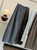 Calça Cropped Wide Leg de Algodão Lavado Nova Outono 2026 para Mulheres, Estilo Coreano, Solta, Casual, Versátil, Calça Balão Curva