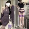 Sexy Novo Estilo Chinês Renda Gola Alta Cheongsam Puro Desejo Garota Quente Roxo Gola Halter Lingerie Sexy para Mulheres