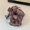 Scrunchie de Gaze com Bolinhas Doce e Preguiçoso, Faixa de Cabelo Elegante e Fashion com Aba Larga, Novo Laço de Cabelo Tendência, Faixa de Cabelo, Acessório de Cabelo para Mulheres