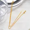 Cadena universal chapada en oro de 18 quilates con retención de color, cadena de cuentas ajustable con pasadores, accesorios para joyería hechos a mano DIY, cadena fina para clavícula