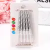 Velas de aniversário para crianças, velas espirais criativas para bolo de festa, velas sem fumaça douradas da moda com letras e números