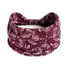 Faixa de Cabelo Colorida Retrô Europeia e Americana Castanha Padrão Paisley Edição Larga Headband Esportes Yoga Headwear Elástico Mulheres