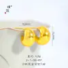 Pendientes de Falda en Forma de Abanico Chapados en Oro de Lujo con Diseños de Espigas de Trigo, Luna, Mariposa y Flores para Mujer