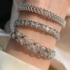 Pulsera de Encaje Pulsera de Encaje para Mujer Plata de Ley 925 Estilo Francés Retro Hermosa Súper Hada Barroco Hueca Pulsera de Moda