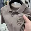 Camisa Polo de Manga Corta para Hombre Verano Camiseta para Hombre Holgada Casual Versátil Bordado Cuello Camisa Top
