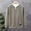 Sudadera minimalista estilo americano para hombre, tendencia coreana de corte holgado, elegante, versátil y con un diseño de dos piezas simulado de manga larga