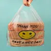 Bolsa de compras transparente para supermercado, bolsa tipo chaleco, bolsa para llevar, bolsa desechable, bolsa de plástico con cara sonriente, bolsa de conveniencia al por mayor