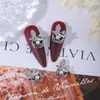 Estilo japonés de lujo ligero tridimensional joyería de zirconita para uñas colgante de perla mariposa concha Súper Brillante decoración de uñas de diamante