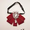 Péndulo de Diamante Original Corbata de Moño para Mujer, Cuello Floral Estilo Japonés, Camisa a Juego, Corbata de Moño, Accesorios de Boda, Broche Nuevo