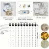 Cortinas de Malla de Gasa Transfronterizas para Bodas al Aire Libre, Cortinas para Celebración de Bodas, Venta al por Mayor con Luces de Cadena, Cortinas de Gasa para Montaje de Escena, Cortinas para Celebración de Bodas