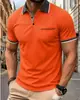 Camisa Polo Clásica de Color Sólido para Hombre Transpirable Cuello de Solapa Alta Calidad Moda Casual Bolsillo de Parche Camisa de Golf de Negocios