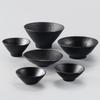 Tigela pequena criativa Tigela de arroz de melamina tipo porcelana de 5 polegadas Tigela de balde Tigela de sopa pequena preta Tigela de molho para panela quente