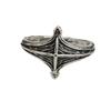 Anillo Retro Punk Abierto de Plata Tailandesa con Marca de Estrella de Estrella Cruzada Rombo Personalizado Europeo y Americano