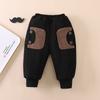 Pantalones para Niño Otoño/Invierno Niños con Forro Polar Engrosado 2024 Nuevo Niños Estilo Coreano Pantalones Casuales Estilo Occidental Cabello Moderno