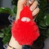 Nova Boneca de Pelúcia de Coelho Preguiçoso com Imitação de Pelo Chaveiro Pingente Joia Fofa Feita à Mão em estoque Cabelo Rápido