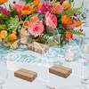 BT057 semicírculo tridimensional transparente acrílico boda fiesta placa número de mesa placa asiento de mesa espejo DIY