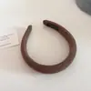 Faixa de Cabelo Esponjosa Colorida Tricotada Estilo Coreano Outono e Inverno Retrô com Aba Larga para Mulheres com Topo Alto do Crânio, Versátil Elegante, Presilha de Cabelo para Sair