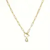 Europa y Estados Unidos caliente 26 diamantes de imitación letra clip cadena hebilla OT collar temperamento simple collar con nombre venta al por mayor