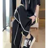 Calça de Seda Gelo Secagem Rápida Wide Leg para Mulheres, Verão 2026 Novo Estilo Fino Calça Reta, Caimento Casual Solto Calça Esportiva Branca