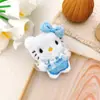 Lindo vestido de encaje colgante de gato KT juguete de peluche de dibujos animados broche accesorio DIY para zapato sombrero bolsa