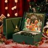 Bufanda para Taza Aislada Caja de Empaque Recuerdo Caja Vacía Ins Fiesta Navideña Caja de Regalo Roja Árbol de Navidad Estampado Dorado