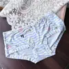 [80-120] 524 Seda de Hielo estampado lindo tiro bajo bolsa de ropa interior para mujer cadera con taladro ropa interior para mujer tiro bajo