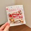 Pinzas para el pelo de niños de colores dulces, estilo japonés y coreano, con flores de dibujos animados de colores, pinzas para flequillo lateral para niñas y pasadores para bebés, accesorios para el pelo