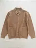 Suéter Cardigan de Punto Sencillo para Hombre Solapa Un Botón Manga Larga Doble Bolsillo de Parche Ropa de Abrigo Casual para Hombre