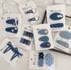 Nuevo Tejido Mezclilla Amor Lazo Geométrico Infantil Pasador de Pelo Pasador Pinza Lateral Pinza para Flequillo