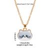 Collar con colgante de gato bonito de moda europea y americana, joyería de aleación con forma de animal para mujer, cadena de suéter de dibujos animados de nicho que combina con todo OL
