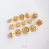 Retención de Color Fuerte Chapado en Cobre con Oro Real, Diseño Tallado Hueco Mate con las Palabras Ruyi, Xifu, Jile, Cuentas Espaciadoras, Bola de Flor Accesorios para Pulsera DIY