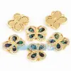 Accesorios para joyería DIY mitad plata 925 oro microincrustación concha de abulón Conector de corazón de manzana y durazno