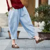 Pantalones anchos y finos para mujer, verano 2026, corte holgado, talla grande, pantalones harén blancos, adelgazantes, casuales, pantalones tipo linterna negros cortos