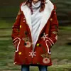 [Processamento Personalizado] Novo Casaco de Inverno Feminino com Pelúcia Estilo Europeu e Americano Casaco com Capuz 3D de Natal Atacado
