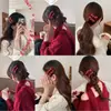 Pinza para el pelo de niños para Año Nuevo con lazo, Pinza de tela de alta gama para flequillo lateral para niñas pequeñas, Accesorio para el pelo rojo de otoño e invierno