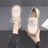 Mocasines de cordones con suela gruesa para mujer, que aumentan la altura, nuevos y elegantes zapatos versátiles de otoño 2026, zapatos de mujer cómodos y transpirables, efecto adelgazante