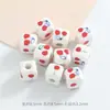 Cuentas Cerámicas Cuadradas de Cereza con Agujero Grande Hechas a Mano para Joyería DIY Cuentas Sueltas Pulsera Collar Accesorios de Ropa Materiales