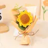 Mini ramo de girasol tejido a mano flores tejidas de lana regalo hecho a mano día del maestro Navidad día de San Valentín regalo