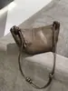 Bolsa Croissant de Pele de Ovelha Tanning Vegetal Bolsa Cupcake Nicho Vintage Ode Bolsa de Ombro de Couro Genuíno Versátil Tendência Bolsa Transversal Feminina