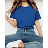 Camiseta Lisa de Manga Curta 100% Algodão para Homens e Mulheres, Casual e Solta, 180g, Cor Pura, Versão Leve de Verão