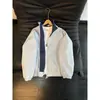 Chaqueta de color block estilo americano para hombre, primavera y otoño, corte limpio, holgada, estilo bomber con cuello alto deportivo, estilo béisbol