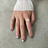 Anel Simples Liso Estilo Coreano para Mulheres, Anel de Luxo Leve de Nicho de Alta Qualidade que Não Desbota, Anel de Dedo Indicador Moderno e Versátil