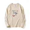 Novedad de Primavera y Otoño Estilo Divertido Simple Dibujos Animados Cachorro Camisetas de Manga Larga para Mujer Ropa Exterior Informal Suelta y Versátil